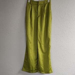 SHEIN Women's Lime Green Dress Pants